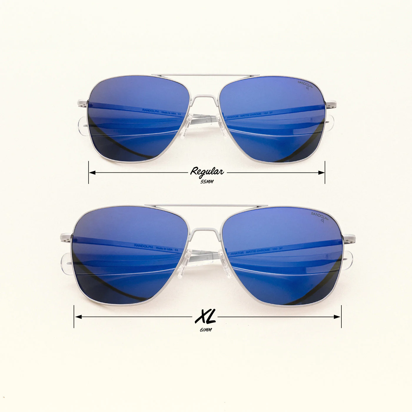 Aviator - Matte Chrome & Atlantic Blue - Prescription Sunglasses
