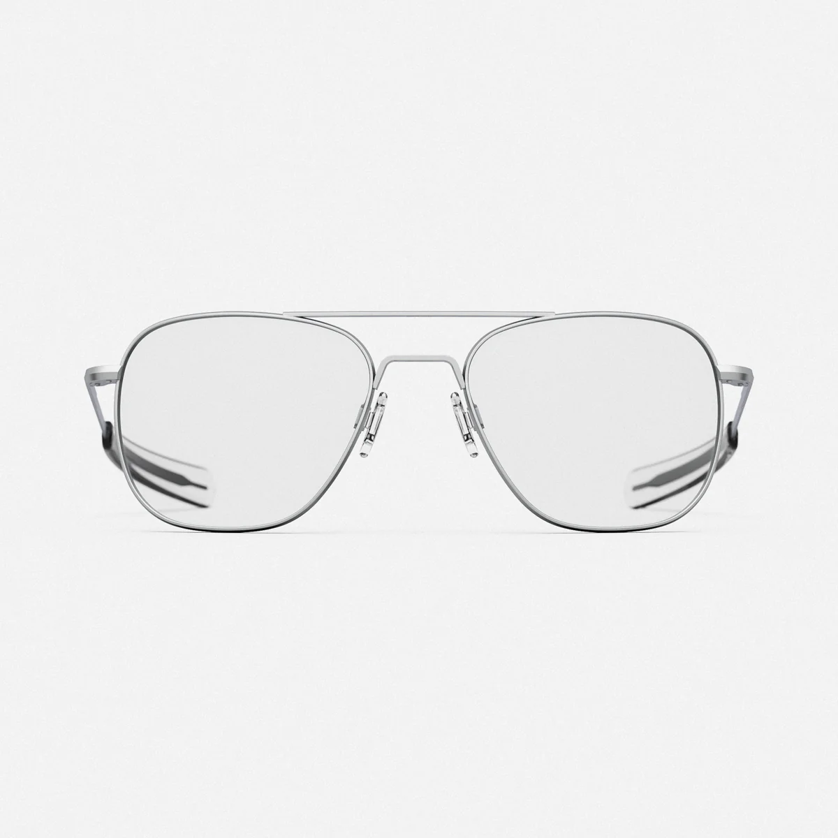 Aviator - Matte Chrome & Clear - Prescription Eyewear