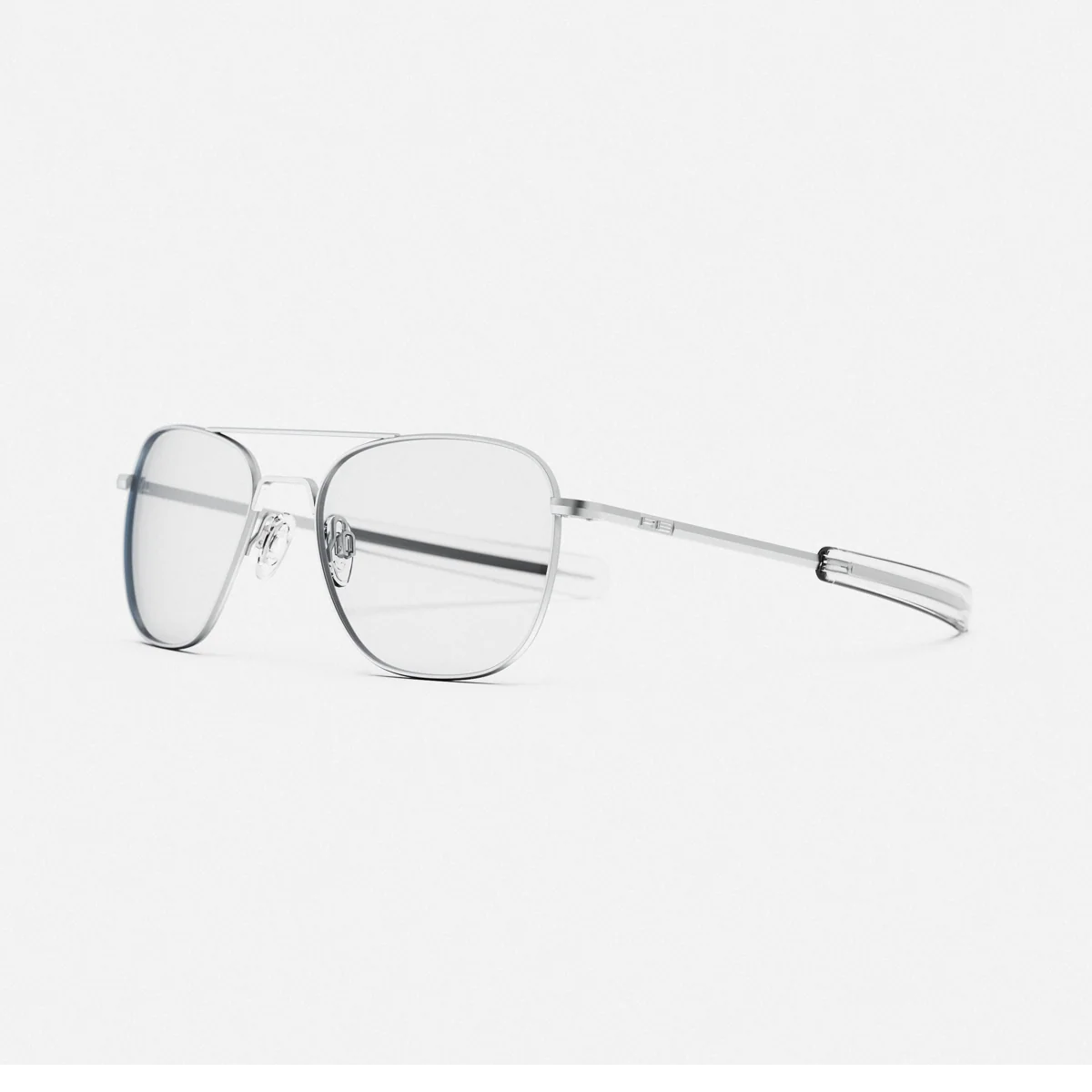 Aviator - Military Special Edition - Matte Chrome & Clear - Prescription Eyewear