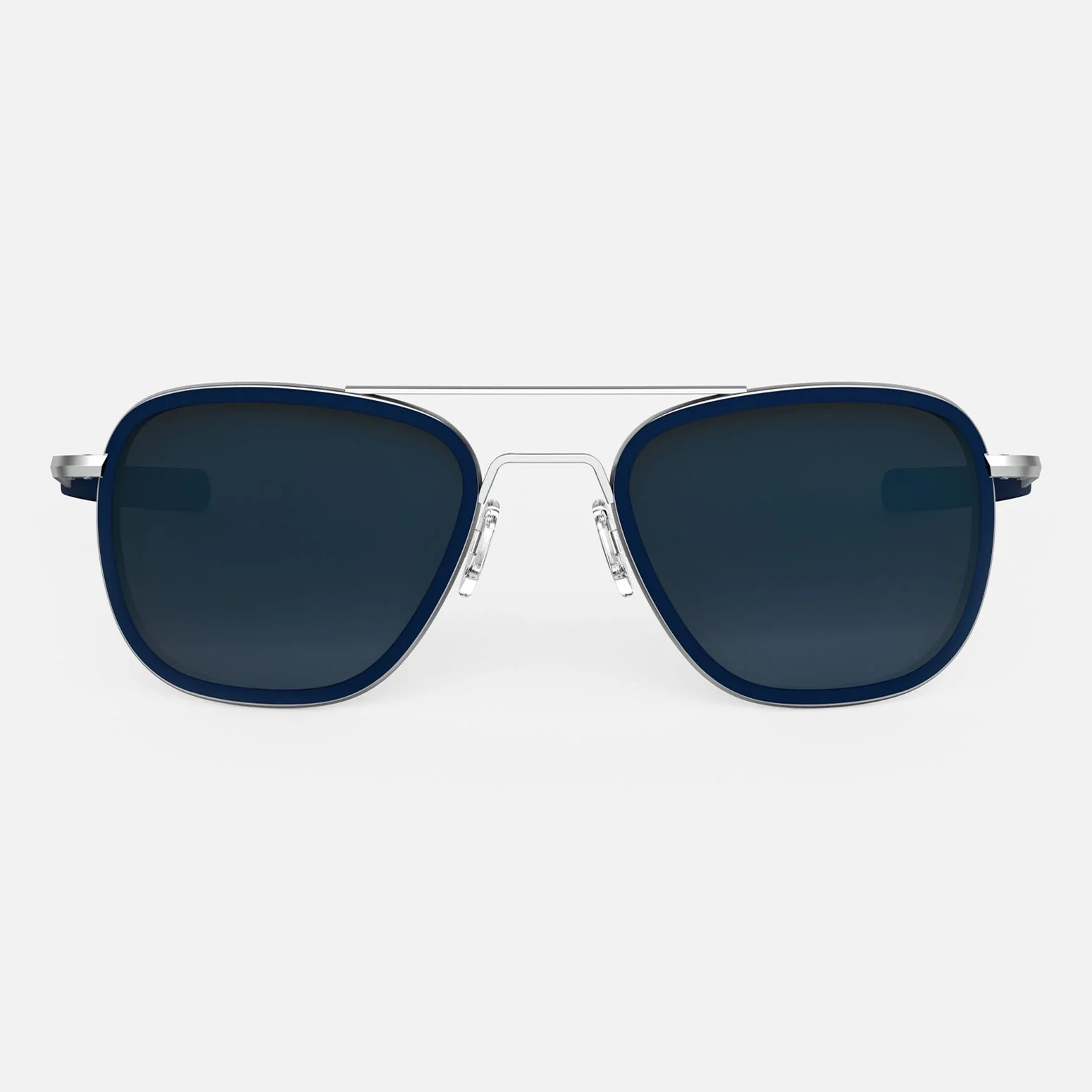 Aviator Fusion - Matte Chrome & Blue Sapphire Inlay & Slate