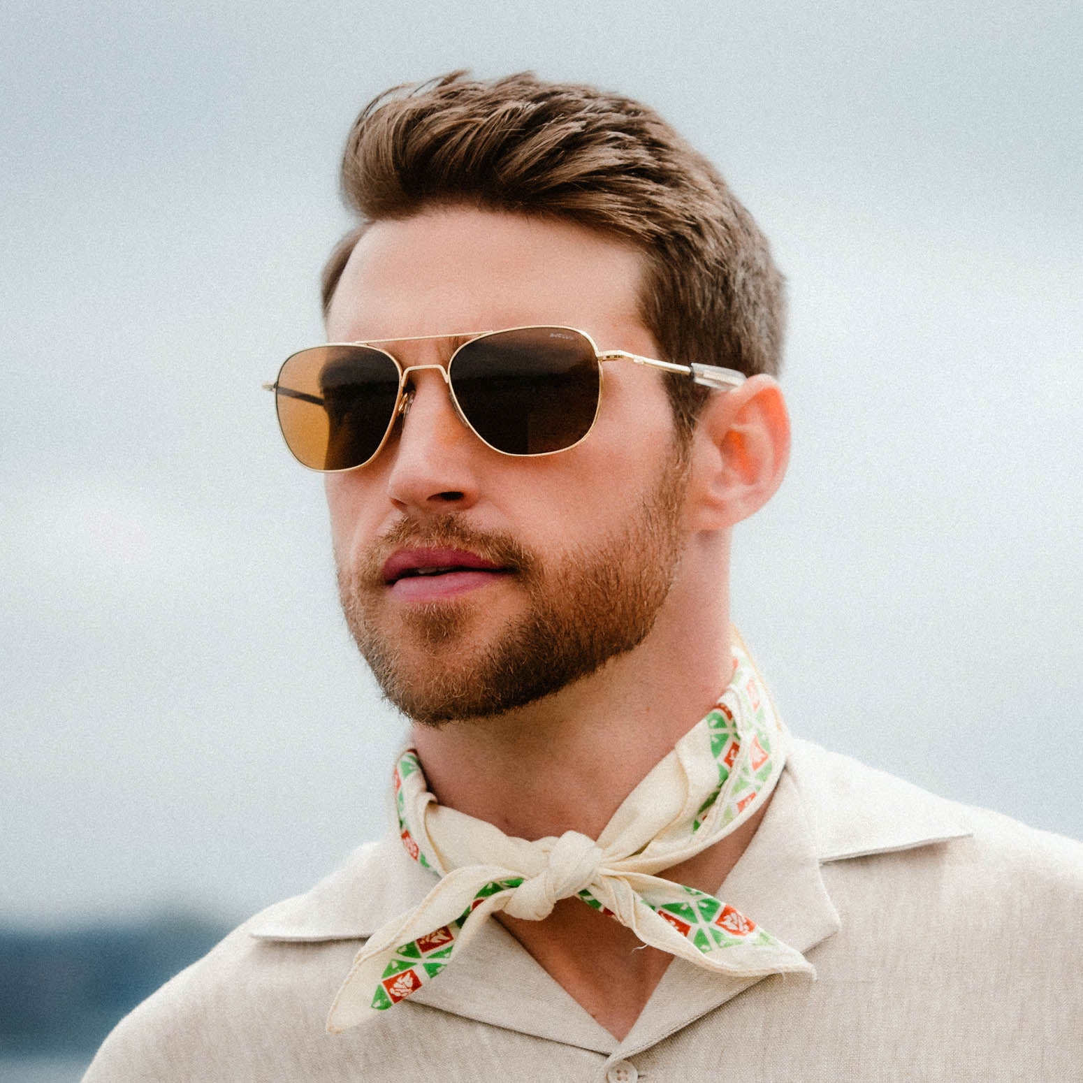 Aviator - 23k Gold & American Tan - Prescription Sunglasses